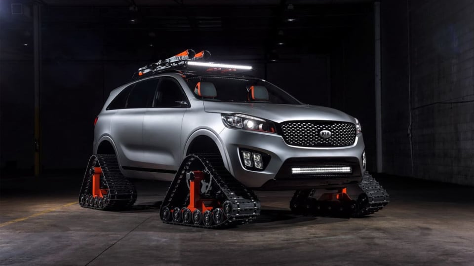 Kia Sorento jako speciál do závějí.